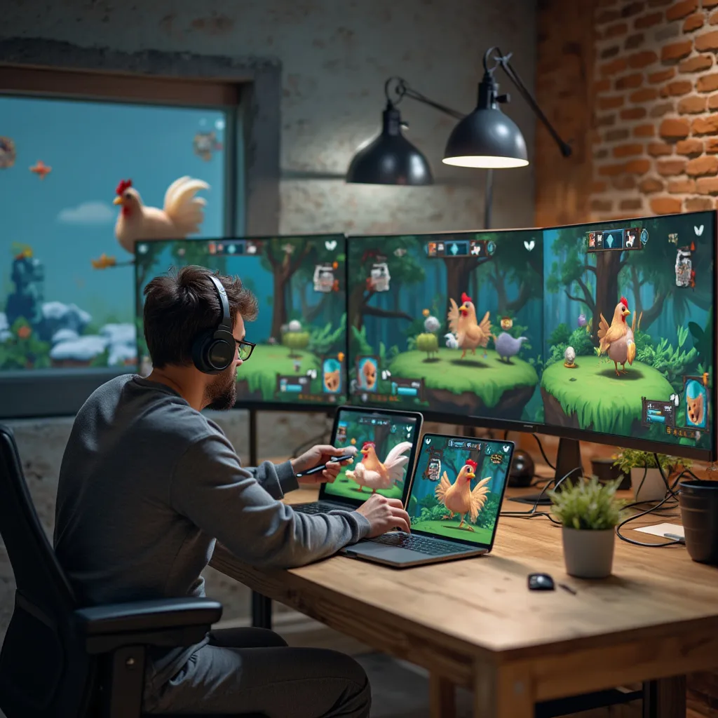 Mobile game development team working on Chicken Road game